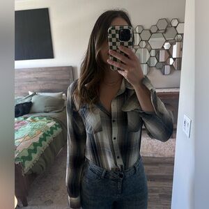 Lucky Brand Cloud Boyfriend Plaid Shirt